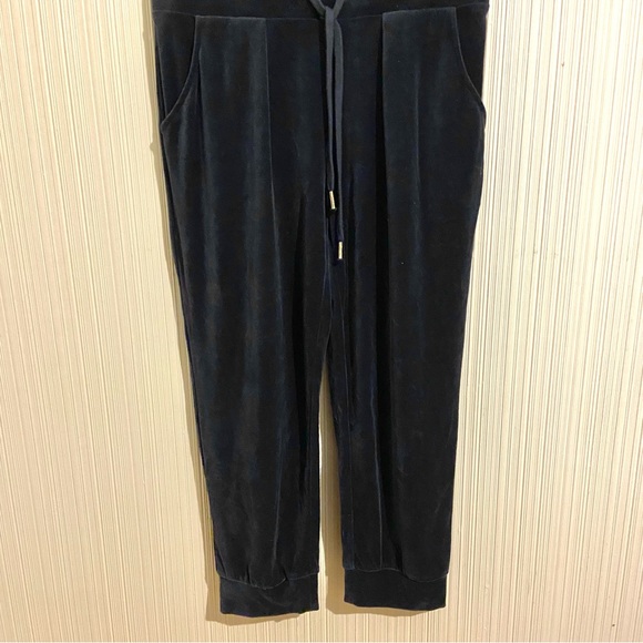Juicy Couture Velour Midnight Blue Cotton Poly Sleeveless Tank Jogger Jumpsuit! - Picture 8 of 10